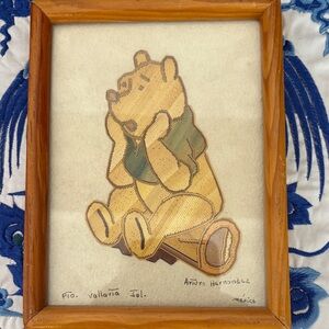 Wooden Framed Winnie the Pooh Art